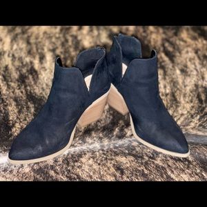 Black Faux leather ankle boots wide width